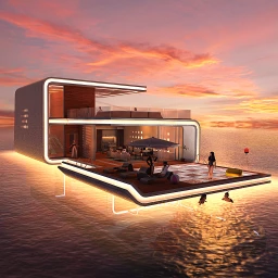 Dubai Floating Villa - Night