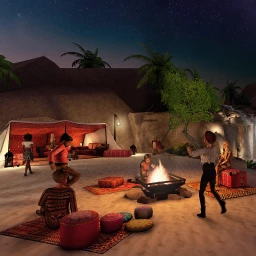 Moroccan Desert Oasis - Night