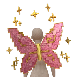 Cloud Nine Pink Pixel Butterfly Wings