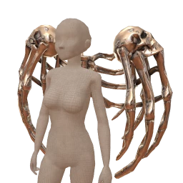 Cosmos Metallic Skull And Bones Wings