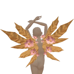 Ikon Elite Gold And Pink Flower Wings