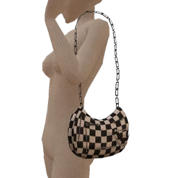 Delirious Frayed Chains Check Bag