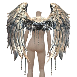 Delirious Fluid Silver Metallic Wings