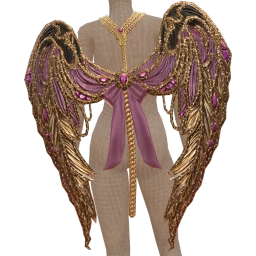 Ikon Elite Purple Gold Crystal Drip Bow Wings