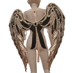 Ikon Elite Black And Silver Silk Bow Wings