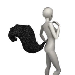 Yume Fluffy Black Cat Tail