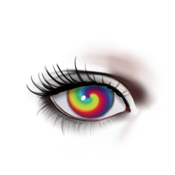 Black Rainbow Swirl Eyes