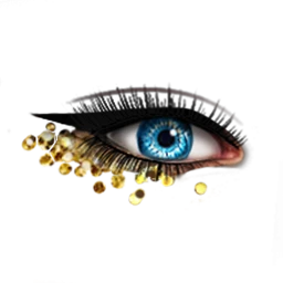 Flawless Golden Glitter Blue Eyes