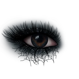 Flawless Smoky Black Creeping Web Effect Eyes