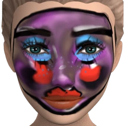 Black Rainbow Broken Doll Facepaint