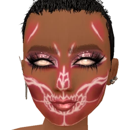 Cosmos Pink Skeleton Skull Face 