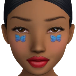 Twin Butterflies Face Tattoo Facepaint