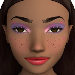 Sparkling Hearts Face Tattoo Facepaint