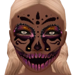 Flawless Dia De Los Muertos Facepaint Purple