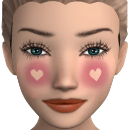 Blushing Hearts Face Tattoo Facepaint