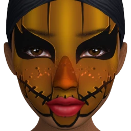 Cosmos Carved Pumpkin Smile Facepaint