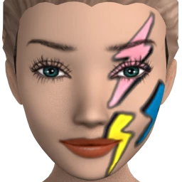 Colour-Burst Lightning Face Sticker