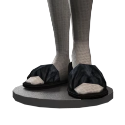 Bionic Black Cat Faux Fur Sliders