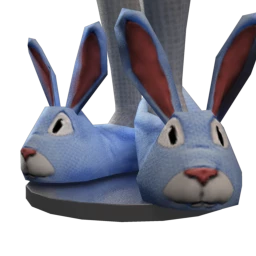 Fluffy Bunny Slippers - Sky Blue