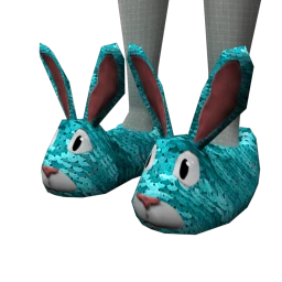 Easter Bunny Sequin Slippers (Turquoise)