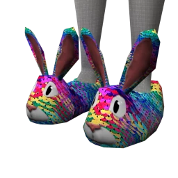 Easter Bunny Sequin Slippers (Rainbow)