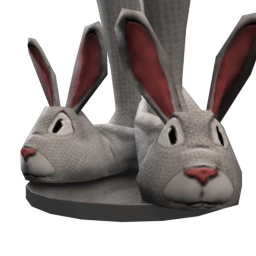 Fluffy Bunny Slippers - Silver