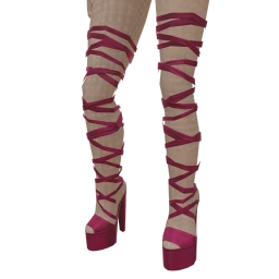 Cloud Nine Crisscrossed Ribbon Dark Pink Heels