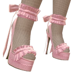 Cloud Nine Pink Ruffle Platform Heels