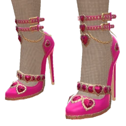 Cloud Nine Crystal Heart Satin Stiletto Heels