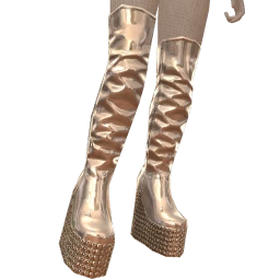 Cloud Nine Metallic Silver Chunky Crystal Boots
