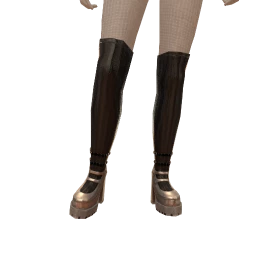 Cloud Nine Bronze Mary Jane Heels With Knee-High Socks