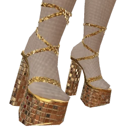 Cloud Nine Gold Metal Pixel Heels