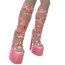 Cloud Nine Pink Plastic Pixel Heels