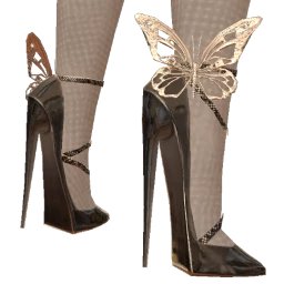 Cloud Nine Silver Metal Butterfly Shoes