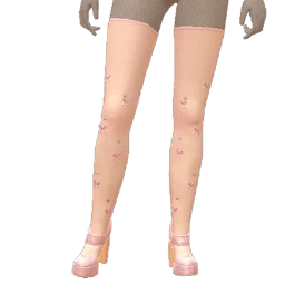 Cloud Nine Baby Pink Heels With Pearl Embellishments And Bow Detail Tights