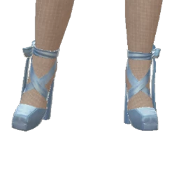 Cloud Nine Blue Satin Ribbons Ballet Heels