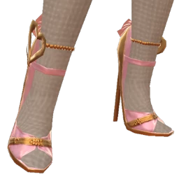 Cloud Nine Gold Heart Pink Satin Stiletto