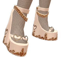 Cloud Nine Gold Heart White Platform Sandals