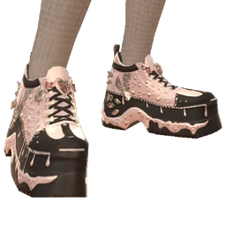Cloud Nine Black and Pink Chunky Sneakers