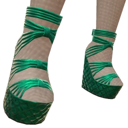 Cosmos Metallic Scales Chunky Heels