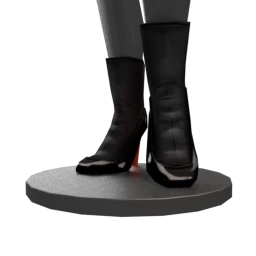 Victoriana Gothic Leather Boots - Ebony