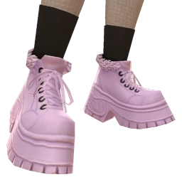 Delirious Romantic Twist Pink Chunky Boots