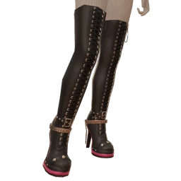 Delirious Pink Punk Black Leather Boots