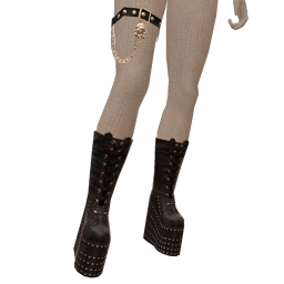 Delirious Black Skull Punk Boots