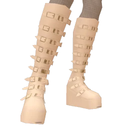 Delirious Buckle Up White Knee High Boots