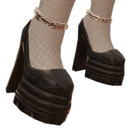 Delirious Chained Up Black Platform Heels