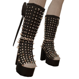 Delirious Chunky Spiked Peep Toe Boots