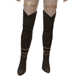 Drop Science Black Denim Chain Boots