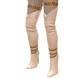 Yume Prep Cream Gold Chain Boots
