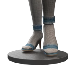 Foal Torn and Frayed Denim Heels